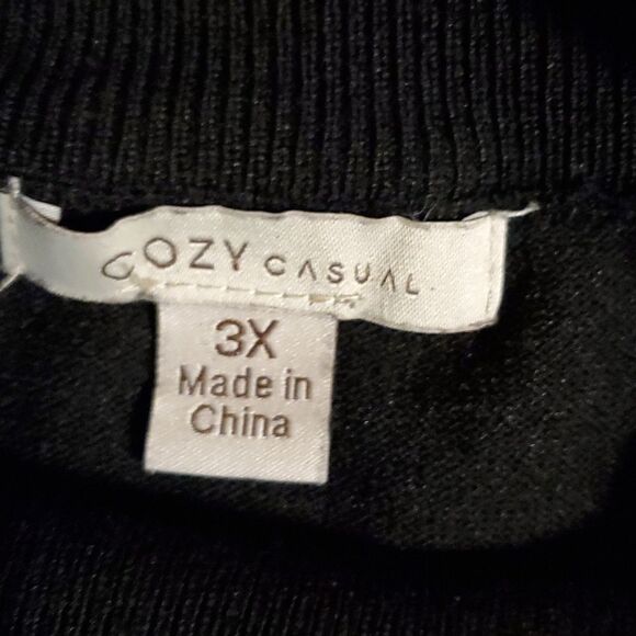 Cozy Casual woman mock neck sweater 3x black - Picture 2 of 5